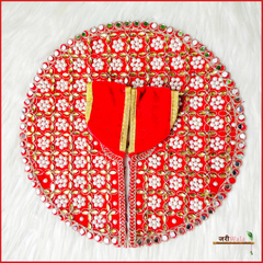 Shaneel Moti Mirror Work Red Laddu Poshak