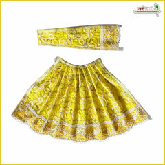 Blended Thread Sitara Lace Work Lemon Lehnga Patka