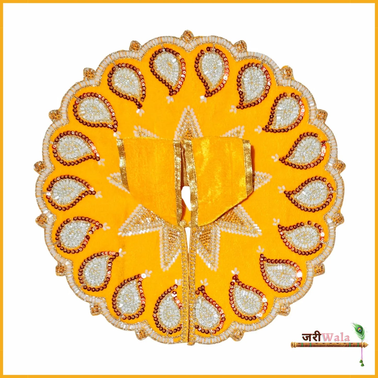 Shaneel Cutdana Moti Work Yellow Laddu Poshak