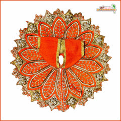 Blended Thread Moti Work Orange Laddu Gopal Poshak