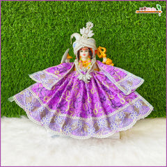 Blended Thread Sitara Lace Work Purple Lehnga Patka