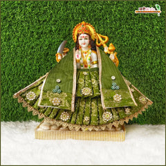 Blended Frill Jarkan Stone Booti Work Green Lehnga Patka