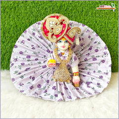 Cotton Floral Print Lavender (Multicolor) Laddu Gopal Poshak