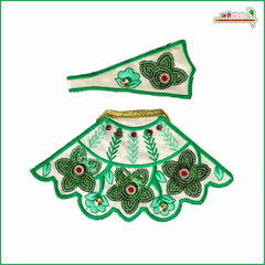 Cotton Thread Sitara Work Green Lehnga Patka