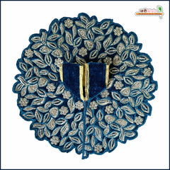 Shaneel Thread Stone Work Teal Blue Laddu Gopal Poshak