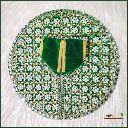 Shaneel Moti Mirror Work Green Laddu Poshak