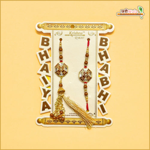 Fancy Handcrafted Metal Rakhi Lumba Set