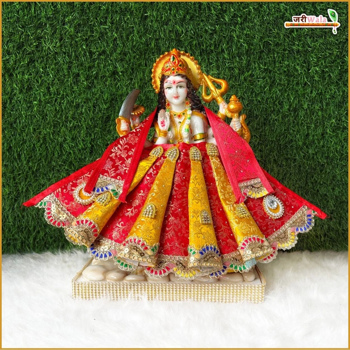 Blended Cone Thread Sitara Work Multicolor Lehnga Patka