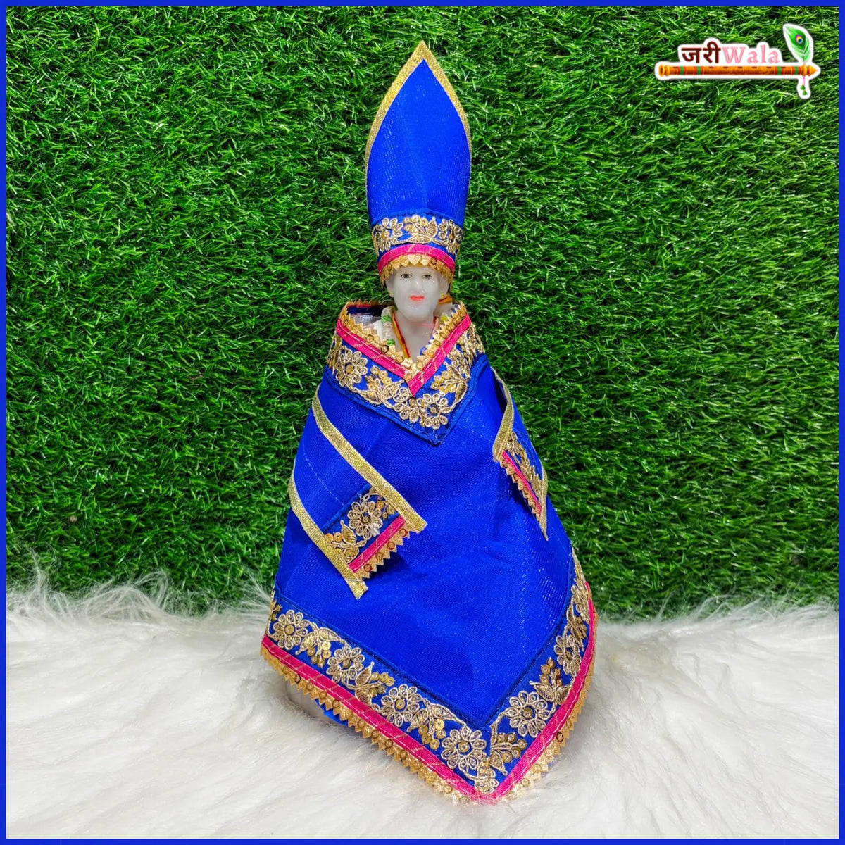 Cotton Thread Lace Work Blue Sai Baba Poshak