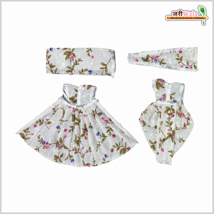 Coton Plain Floral Print Jugal Jodi Poshak