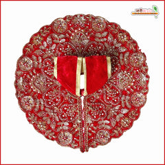 Shaneel Cutdana Sitara Moti Work Red Laddu Gopal Poshak