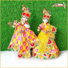 Blended Frill Thread Lace Sitara Work Multicolor Jugal Jodi Poshak