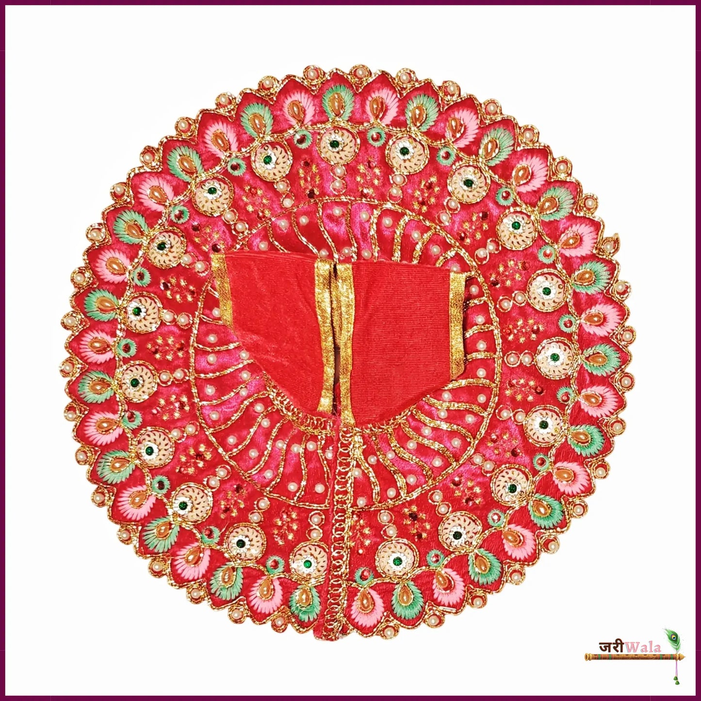 Shaneel Thread Sitara Work Magenta Laddu Poshak