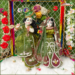 Blended Frill Thread Sitara Moti Work Multicolor Jugal Jodi Poshak