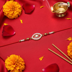 Fancy Handcrafted Moti Work Rakhi