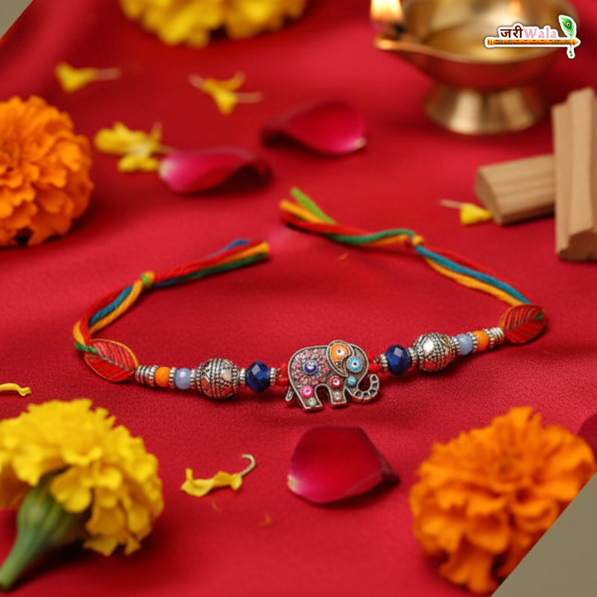 Fancy Handcrafted Metal Elephant Rakhi
