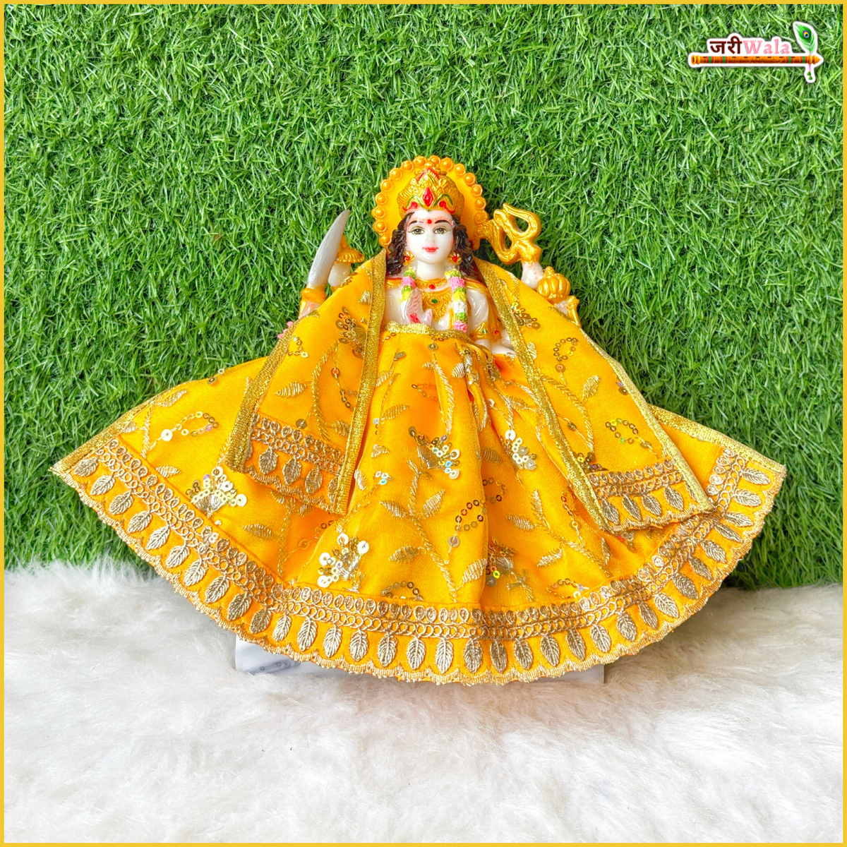 Blended Thread Sitara Work Yellow Lehnga Patka