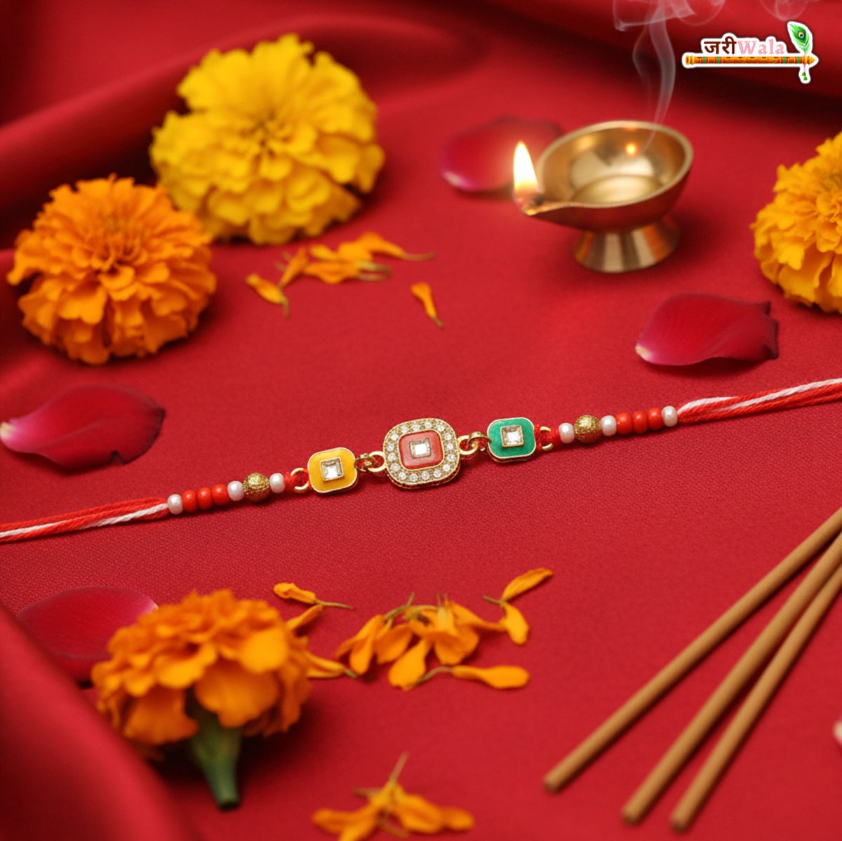 Fancy Handcrafted Kundan Rakhi