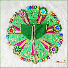 Shaneel Thread Lace Work Green Laddu Poshak
