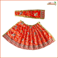 Blended Thread Sitara Work Orange Lehnga Patka