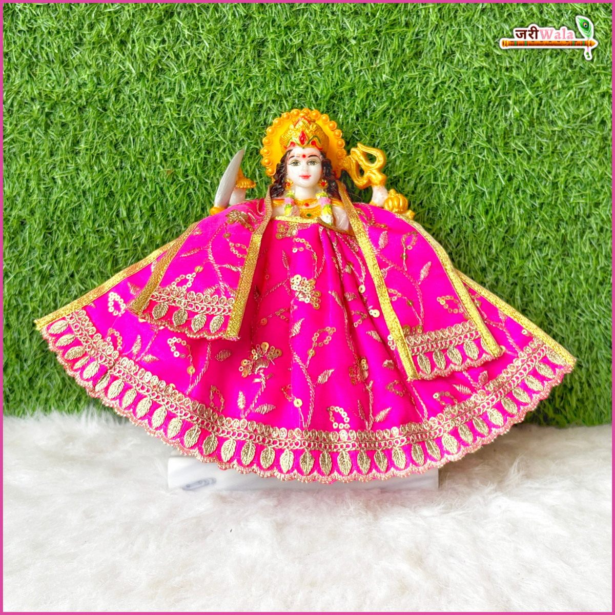 Blended Thread Sitara Work Magenta Lehnga Patka