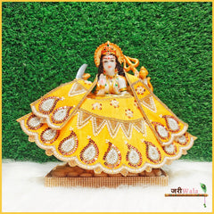 Shaneel Cutdana Moti Work Yellow Lehnga Patka