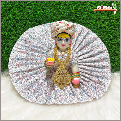 Coton Plain Floral Print Laddu Gopal Poshak