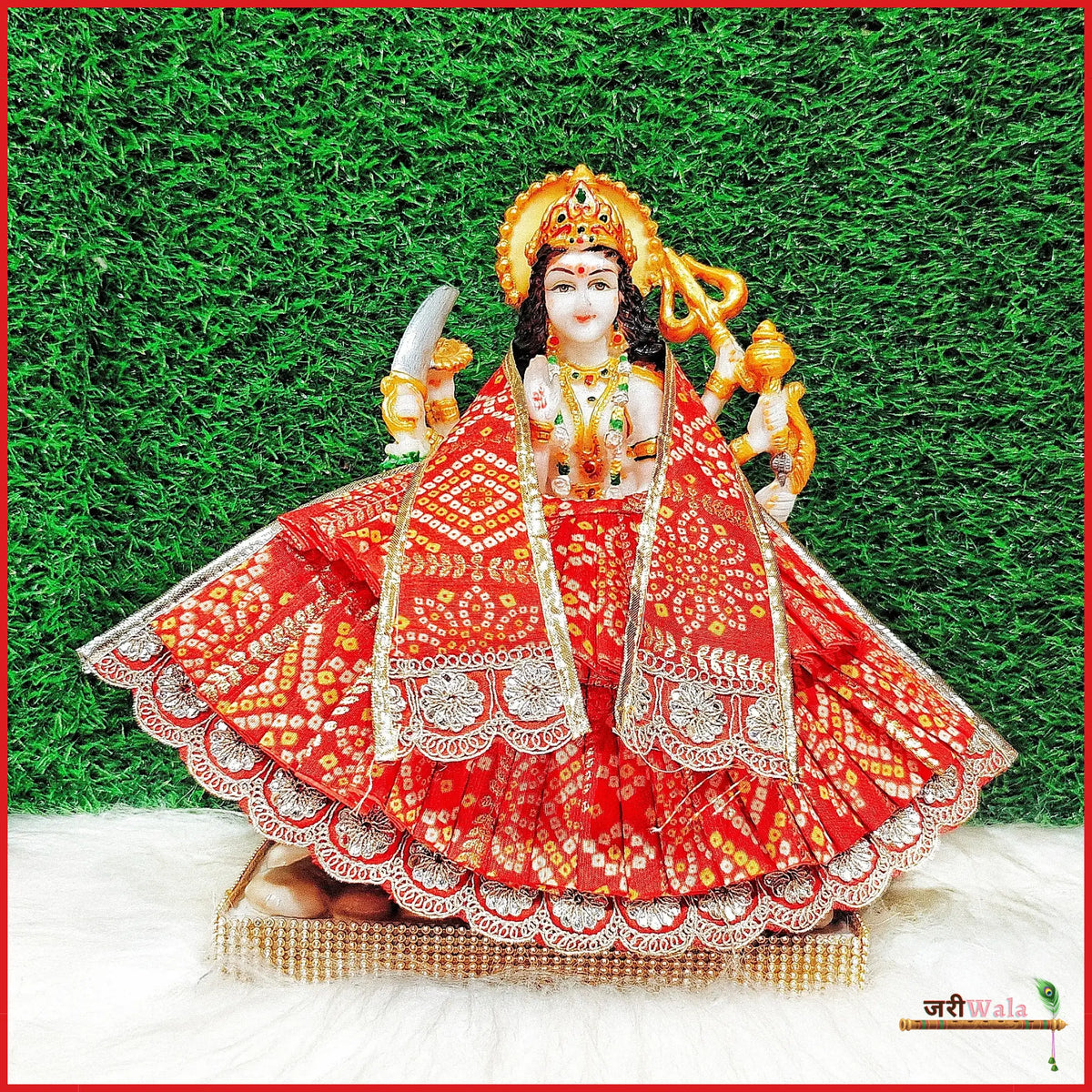 Bandhej Thread Booti Work Lehnga Patka