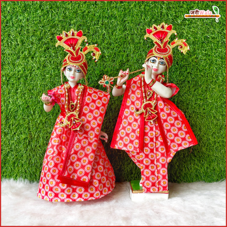 Cotton Floral Print Red Jugal Jodi Poshak