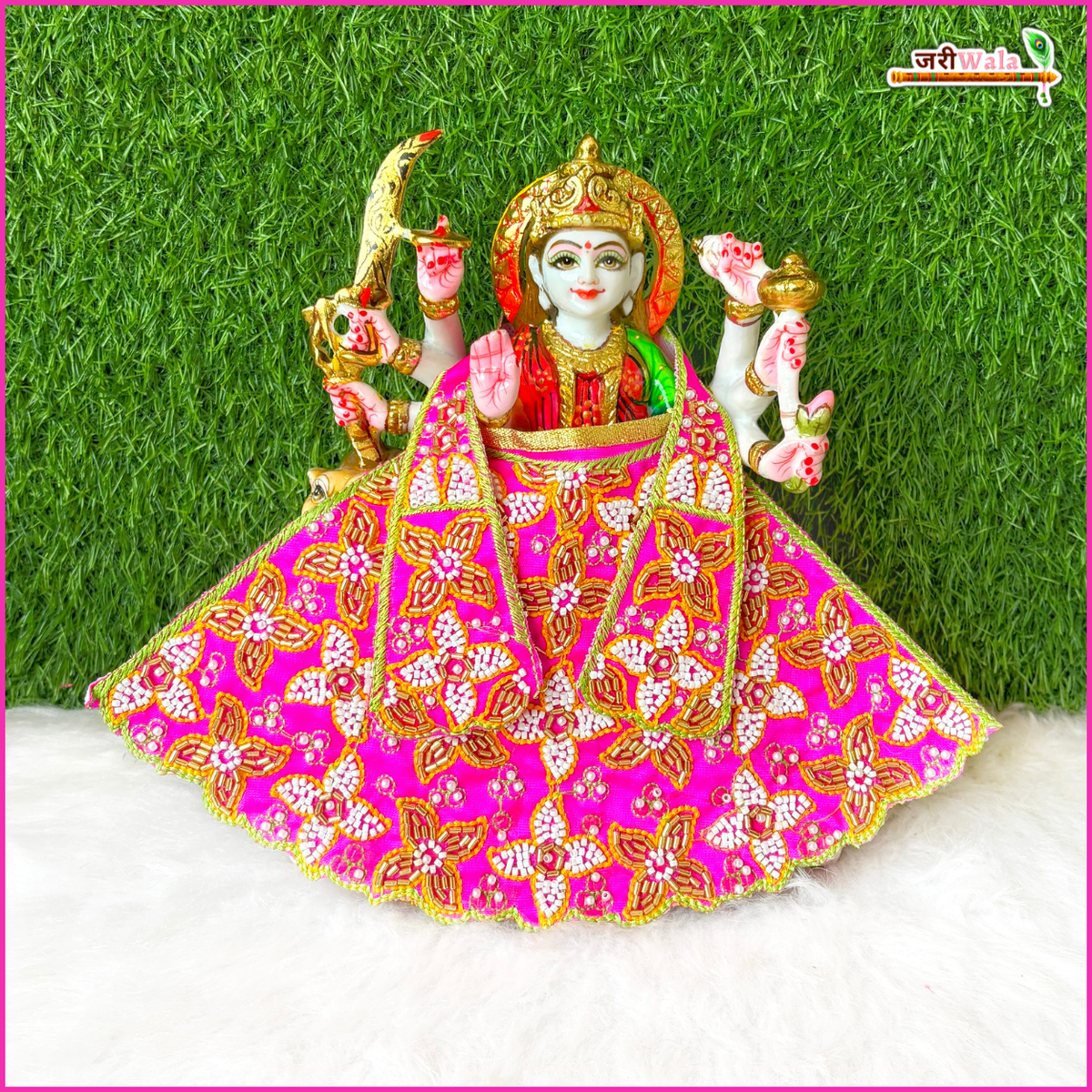 Cotton Moti Cutdana Work Magenta Lehnga Patka