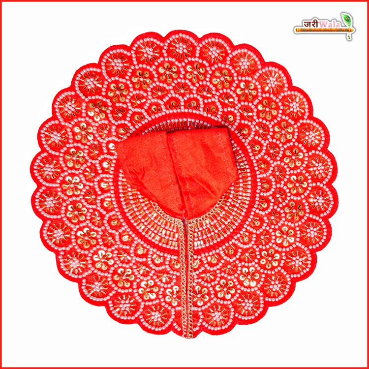 Blended Moti Cutdana Work Red Laddu Gopal Poshak