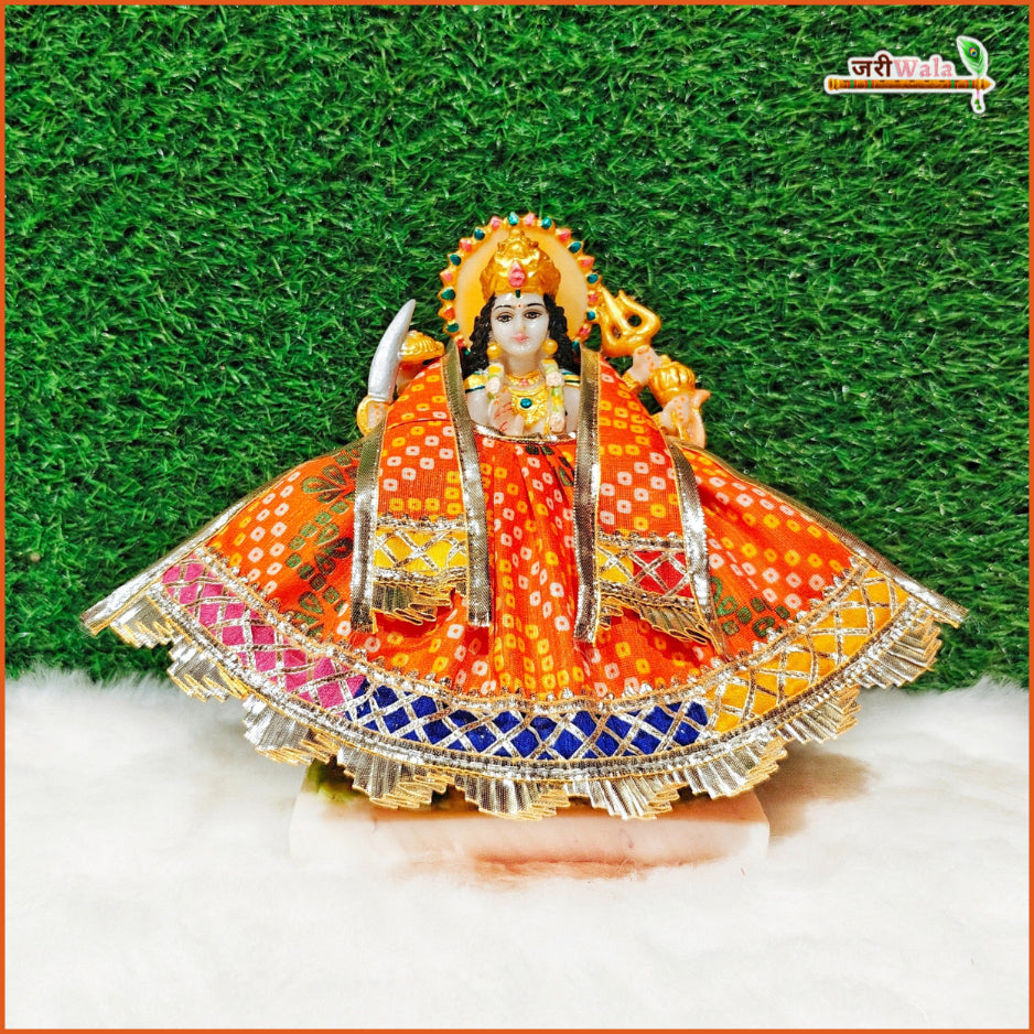 Bandhej Lace Work Orange Lehnga Patka