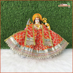 Bandhej Lace Work Orange Lehnga Patka