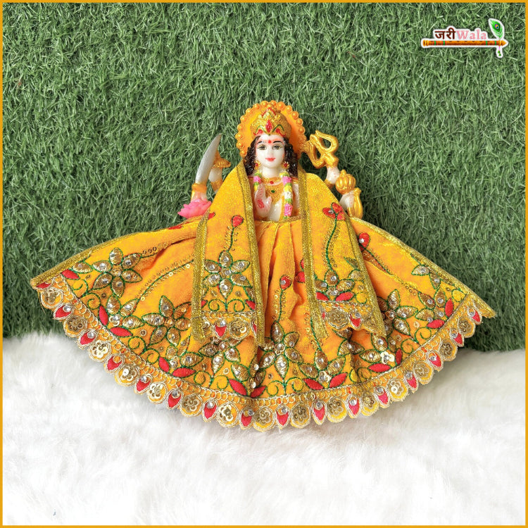 Shaneel Thread Stone Work Yellow Lehnga Patka