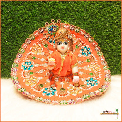 Shaneel Cutdana Moti Work Orange Laddu Poshak