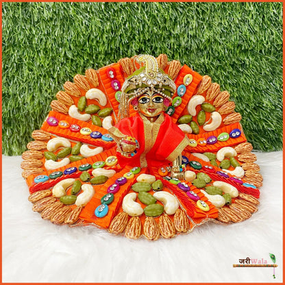 Blended Frill Plastic Dry Fruit Work Orange Poshak