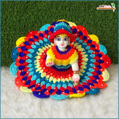 Woolen Fancy Multicolor Laddu Gopal Poshak With Cap
