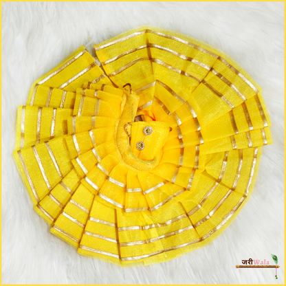 Net Lace Work Yellow Poshak With Cap
