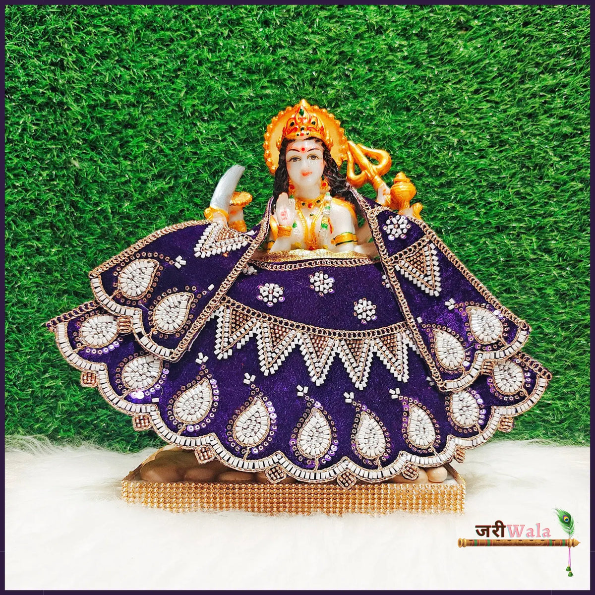 Shaneel Cutdana Moti Work Blue Lehnga Patka