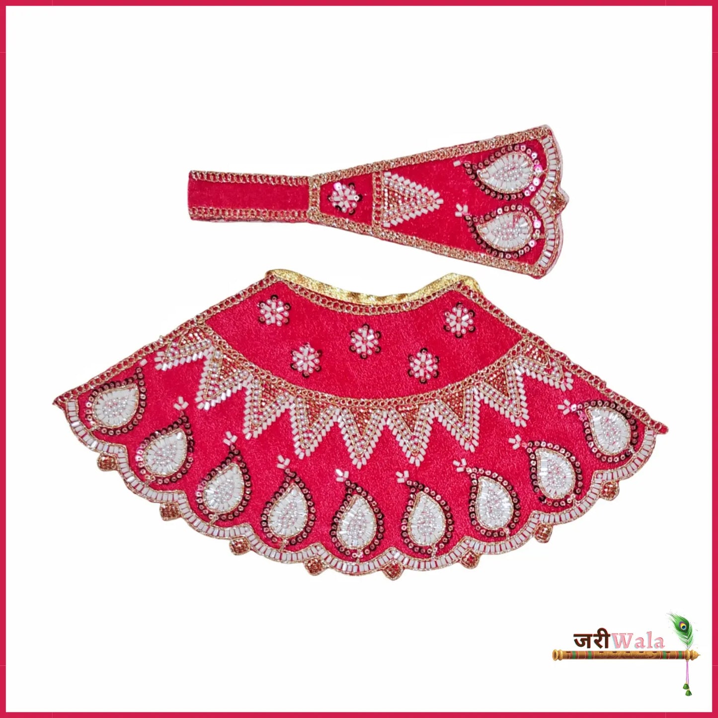 Shaneel Cutdana Moti Work Magenta Lehnga Patka
