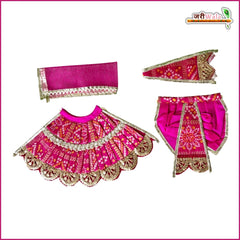 Bandhej Thread Booti Work Magenta Jugal Jodi Poshak