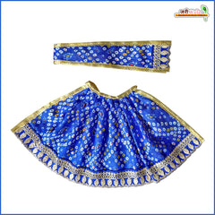 Bandhej Thread Work Blue Lehnga Patka