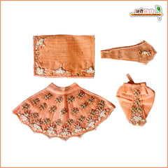 Blended Thread Heavy Moti Cutdana Work Peach Jugal Jodi Poshak
