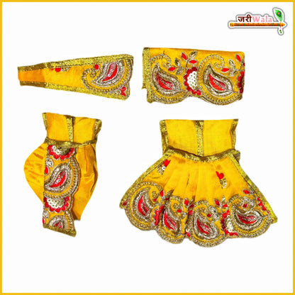 Blended Thread Sitara Work Yellow Jugal Jodi Poshak