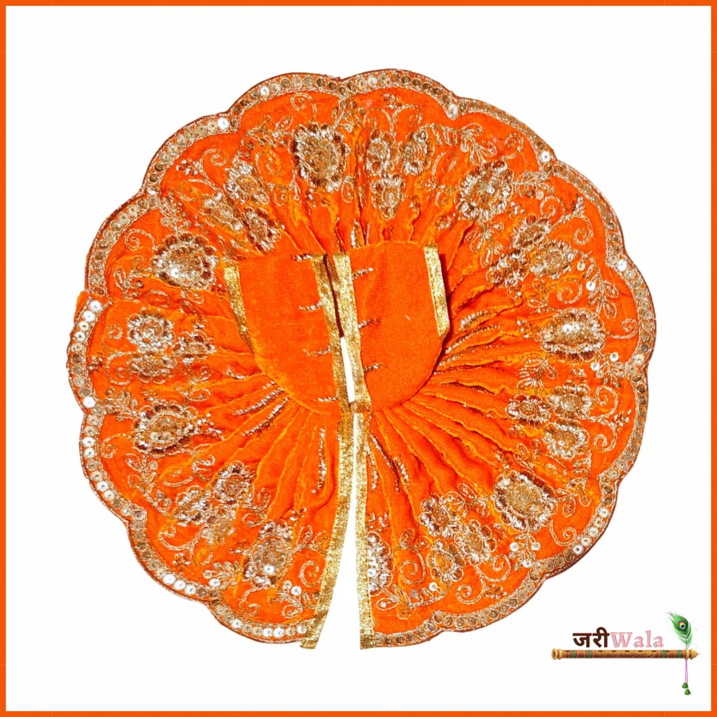 Shaneel Thread Sitara Work Orange Laddu Poshak