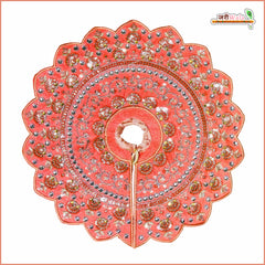 Blended Thread Sitara Stone Work Light Orange Laddu Gopal Poshak