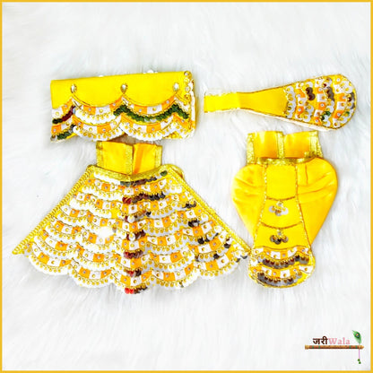 Blended Thread Sitara Work Yellow Jugal Jodi Poshak