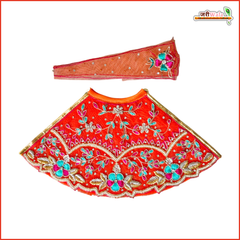 Blended Net Thread Moti Sitara Heavy Work Orange Lehnga Patka