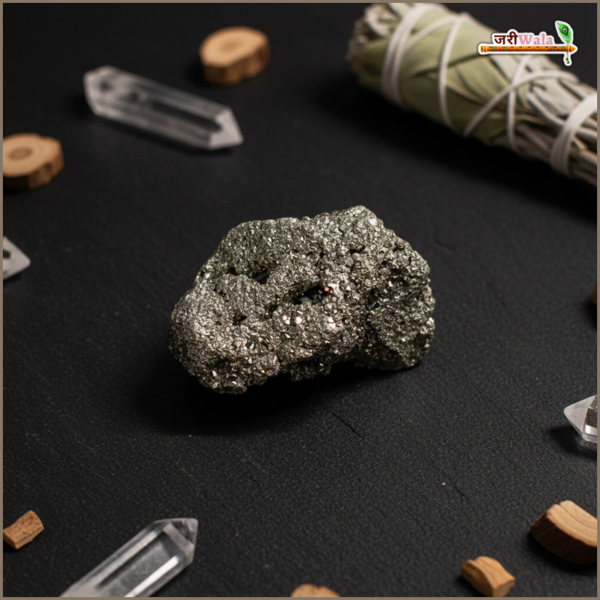 Natural Raw Pyrite Stone (Fool’s Gold) – Unpolished Healing Crystal | 54.28 mm