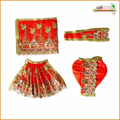 Blended Thread Sitara Kundan Work Orange Jugal Jodi Poshak